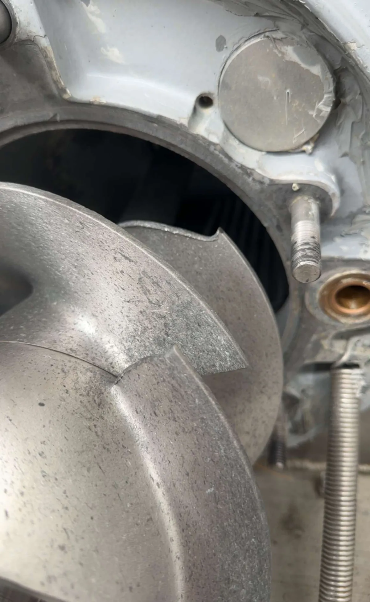 Jet unit impeller, stripped for inspection and balancing